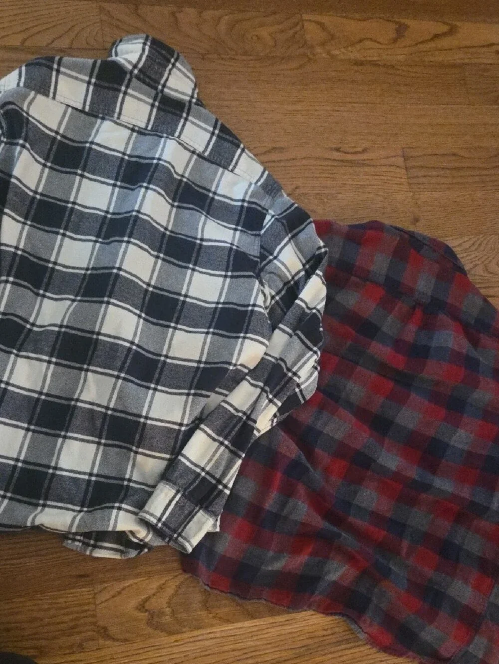 J. Crew Two-Pack Plaid Button-Down Flannel Shirts in Red & Navy and White & Navy
